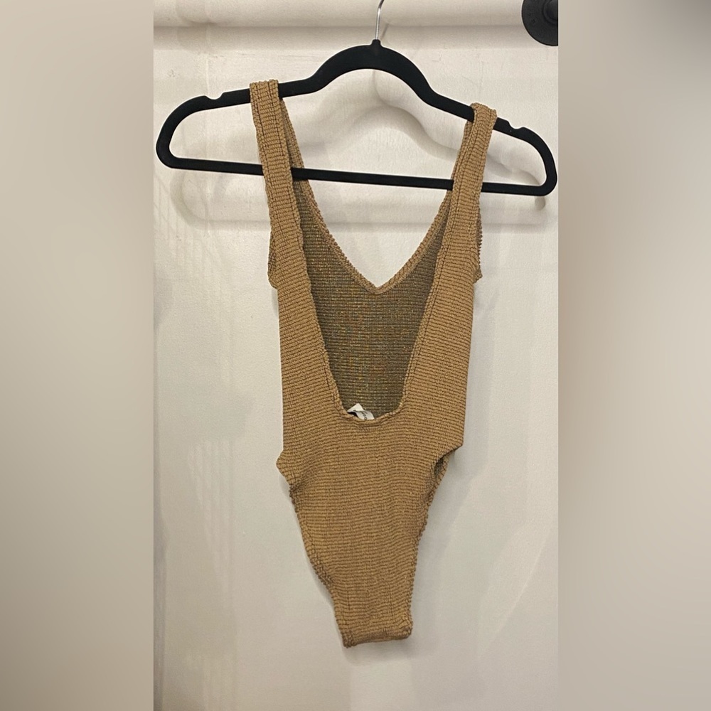 BOUND BY BOND-EYE The Mara One-Piece Swimsuit Bronze Lurex Waffle - Picture 5 of 6